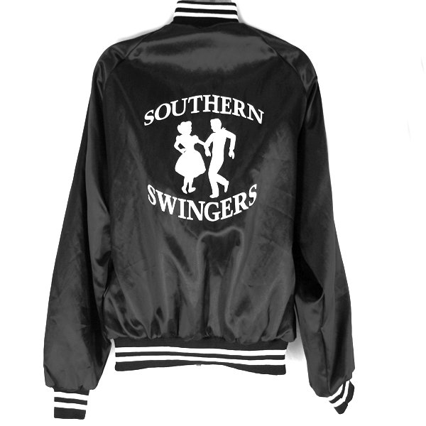 Southern Swingers Black Satin Swing Dance Jacket Men's Size Large (L)