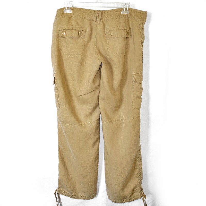 Old Navy Ultra Low Rise Waist Linen Cargo Pants Women's Size 12 (Large) L