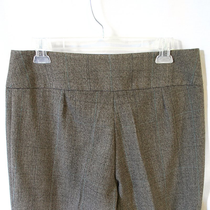 CAbi #389 Brown Glen Plaid Dress Capri Pants Women's Size 6 (Small) S