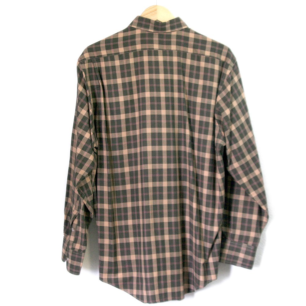 Authentic Burberry London Vintage 80s 90s Brown Green Plaid Dress Shirt ...
