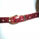  Vintage Geoffrey Beene Skinny Maroon Snakeskin Belt 28