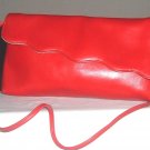 Vintage Red Scalloped Envelope Clutch Purse