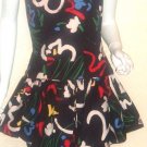 Vintage 1980's Abstract Strapless Party Dress XS S
