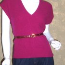 Vintage Fuchsia Pink Angora Sweater Vest Vneck Top M ps