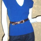 Vintage Cobalt Blue Angora Sweater Vest V-neck Top M ps
