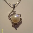 Pearl Pendant w/CZ