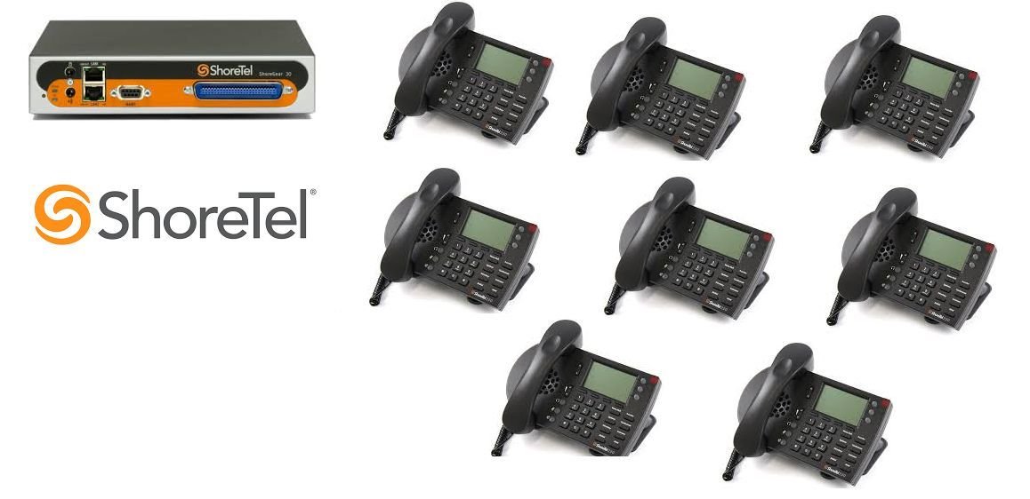 Shoretel 50V KSU VOIP Phone System W/ 8 230 Phones Telephones