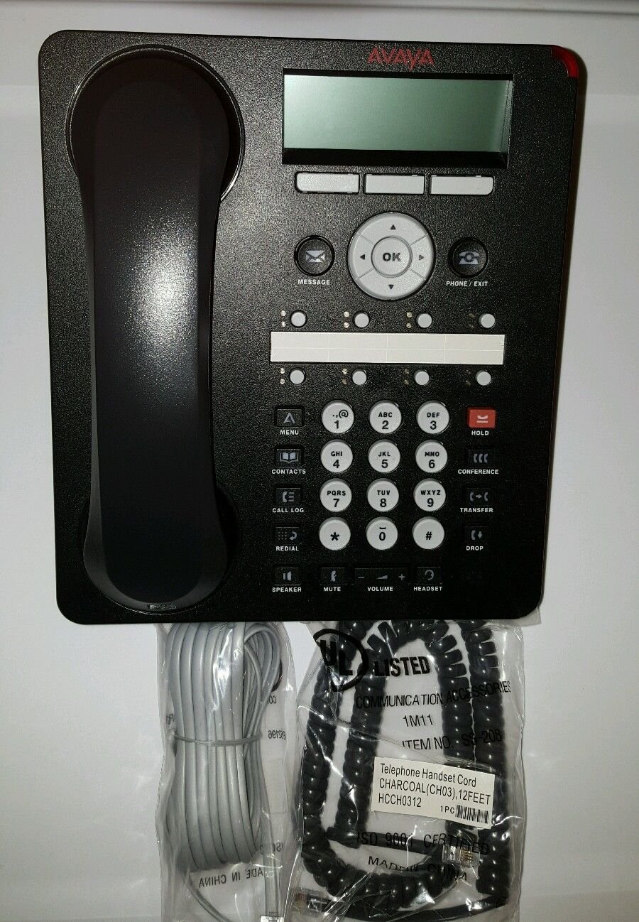 AVAYA 1608-I IP Phone VOIP TELEPHONE 700458532 w/ New Handset cord and