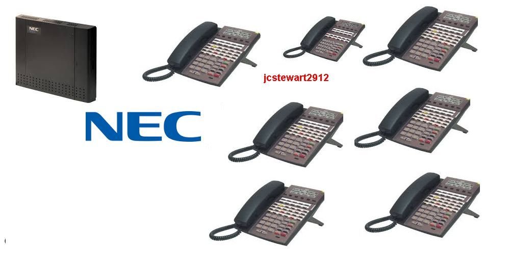 NEC DSX40 PHONE SYSTEM (6) 34B (1) 22 BUTTON DISPLAY PHONES DSX