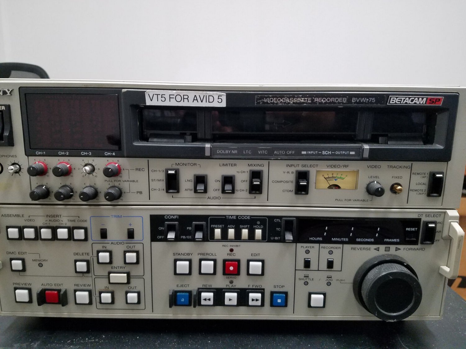 Sony Betacam SP BCB-75 Studio Editor Video cassette Recorder