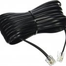 NEW 25ft Black Telephone Line Cord Cable Wire 4C RJ11 DSL Fax Phone to Wall