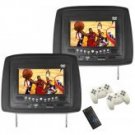 Car Headrest DVD Player/Game System Black (pair) - 7 Inch