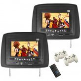 Car Headrest DVD Player/Game System Black (pair) - 7 Inch