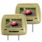 7 Inch LCD Car Headrest DVD Player + FM Transmitter -Pair -Grey/ also in TAN