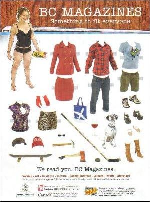 BC MAGAZINES Canadian Magazine Ad Paper Dolls