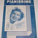 Pianissimo MINDY CARSON Sheet Music COVER PHOTO 1947