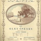 SYLVIA Original Piano Solo Sheet Music by Oley Speaks 1914 - This Edition 1941