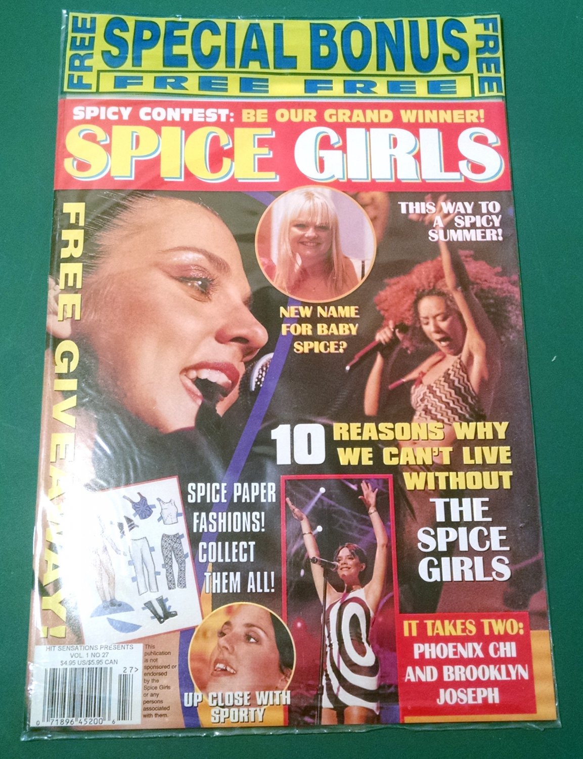 SPICE GIRLS MAGAZINE 1999 Bagged/Unopened UNCUT Sporty Spice PAPER ...