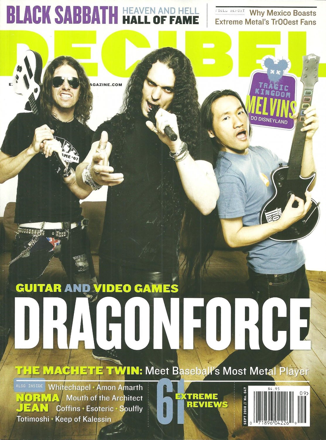 DECIBEL MAGAZINE No. 047 September 2008 DRAGONFORCE Black Sabbath NEW COPY!!!