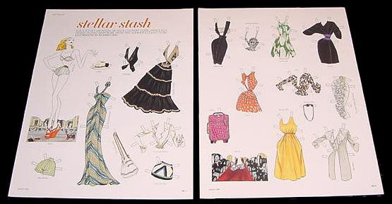 STELLAR STASH Magazine Paper Dolls 2 BIG PAGES