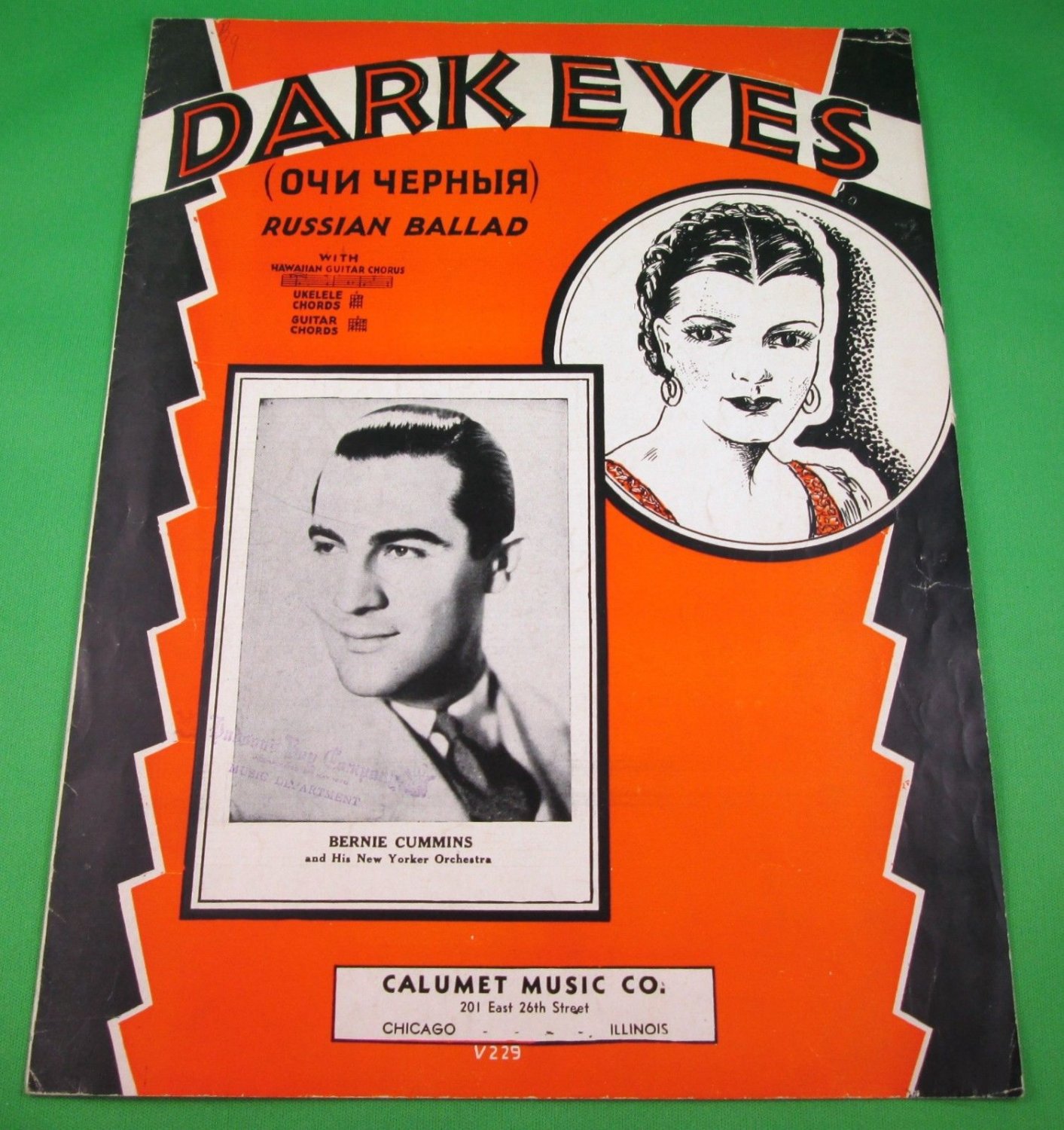 DARK EYES Russian Ballad Piano/Vocal/Guitar Sheet Music BERNIE CUMMINS Â© 1936