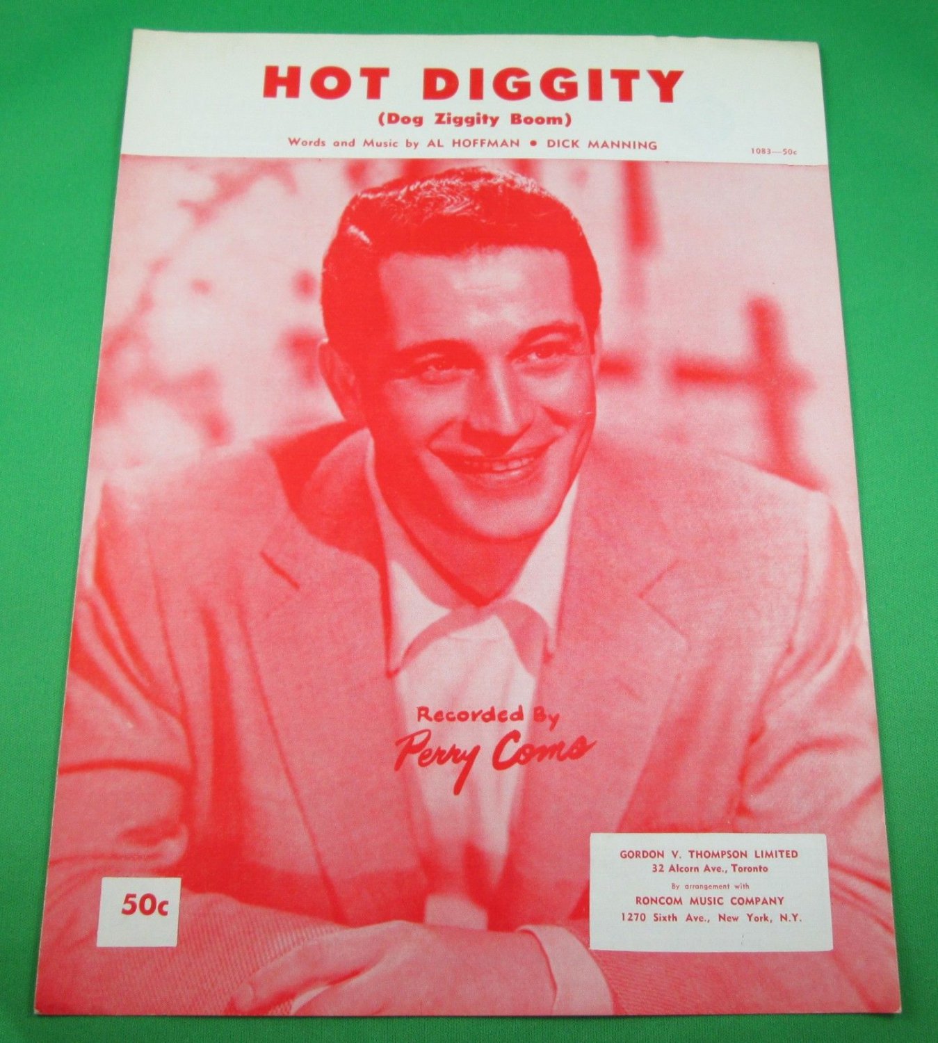 HOT DIGGITY (DOG ZIGGITY BOOM) Piano/Vocal/Guitar Sheet Music PERRY