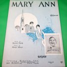 MARY ANN Vintage Piano/Vocal/Guitar/Uke Sheet Music © 1927