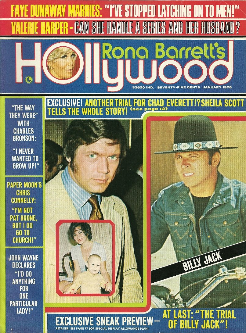 RONA BARRETT'S HOLLYWOOD January 1975 CHAD EVERETT John Wayne FAYE DUNAWAY