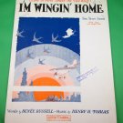 'M WINGIN' HOME Vintage Piano/Vocal/Guitar/Ukulele/Banjo Sheet Music © 1928
