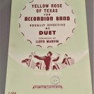 YELLOW ROSE OF TEXAS for Accordion Band / Duet Sheet Music 1st 2nd & Bass © 1950