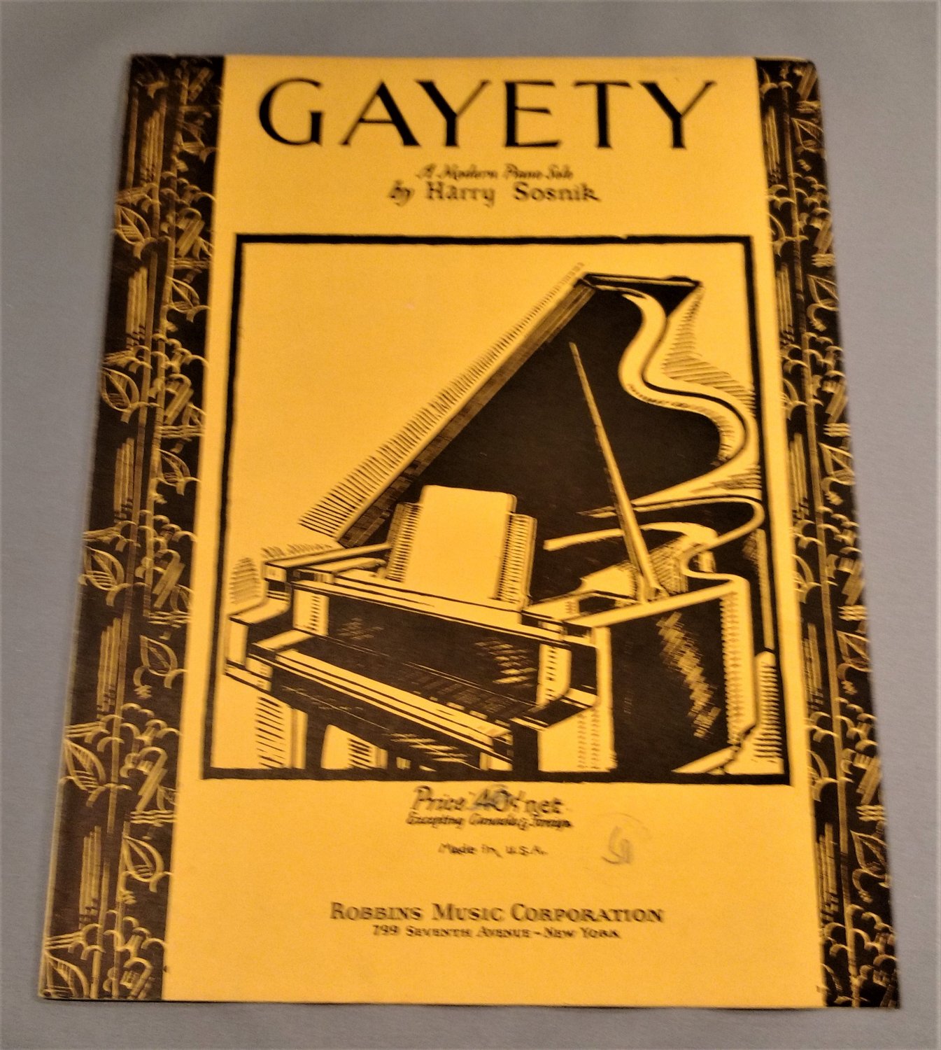 GAYETY Piano Solo Sheet Music by Harry Sosnik and D. Savino Â© 1935
