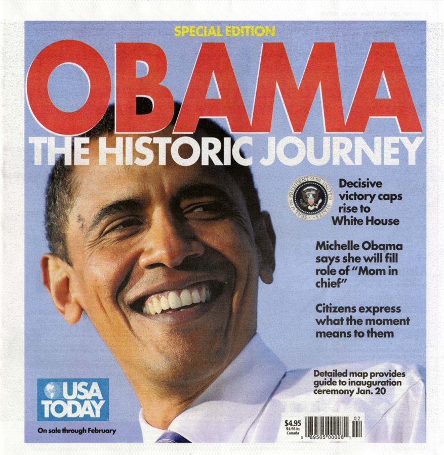OBAMA THE HISTORIC JOURNEY USA Today Special Edition Magazine January 2009 NEW COPY!