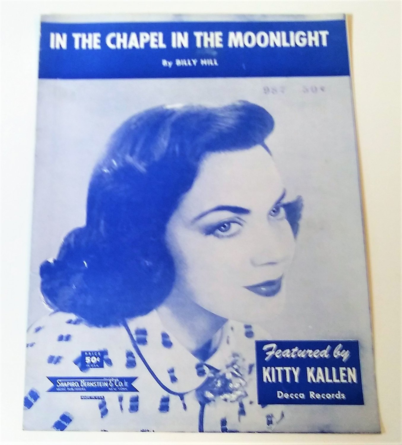 IN THE CHAPEL IN THE MOONLIGHT Sheet Music Â© 1936 Kitty Kallen Cover
