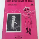 DEEP IN THE HEART OF TEXAS Piano/Vocal/Guitar Sheet Music FERDE MOWRY © 1941