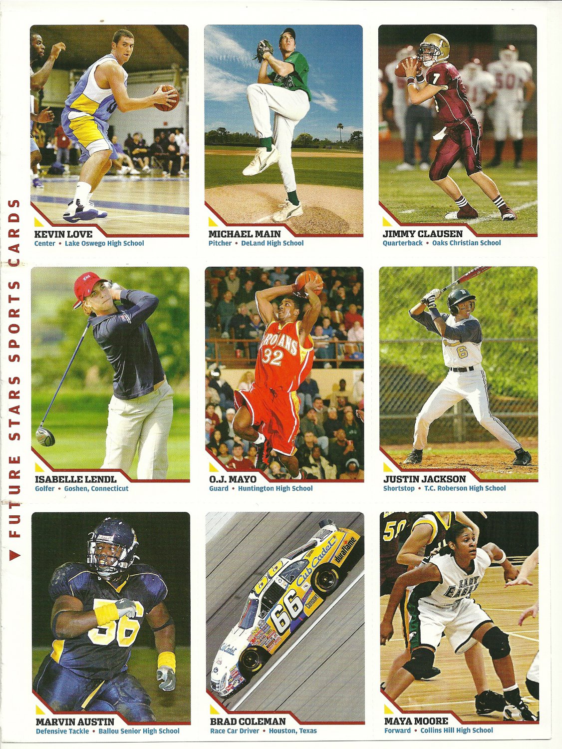 SI SPORTS ILLUSTRATED FOR KIDS Sheet of 9 Trading Cards #118-126 FUTURE STARS