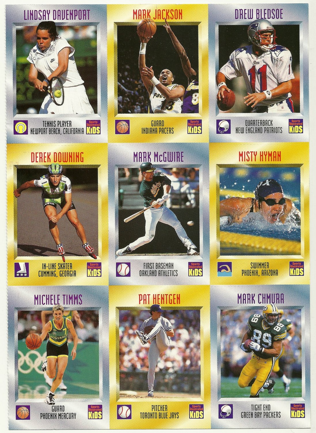si-sports-illustrated-for-kids-sheet-9-trading-cards-604-612-mark-mcgwire