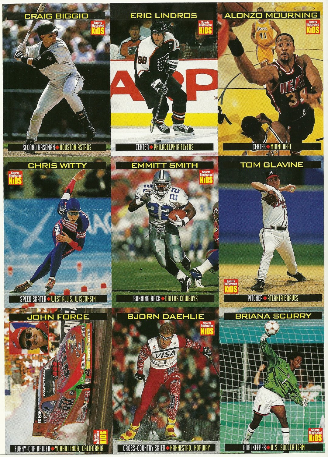 si-sports-illustrated-for-kids-sheet-9-trading-cards-793-801-emmitt-smith