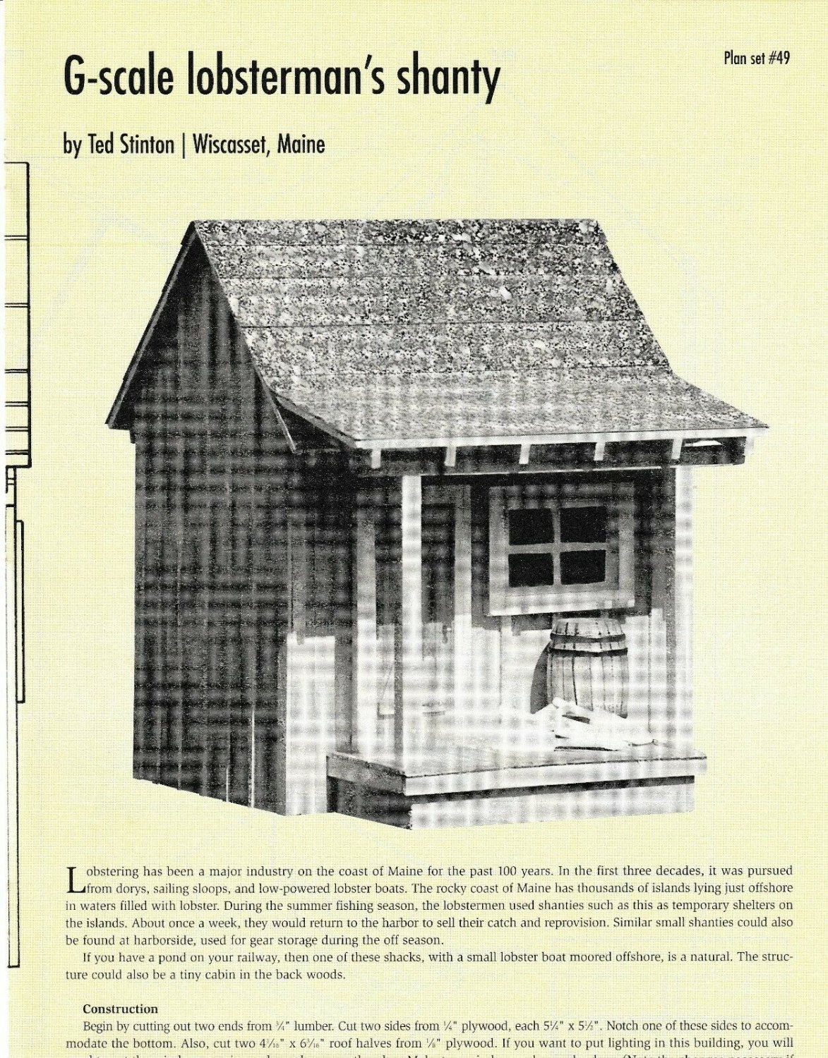 G scale sales building plans