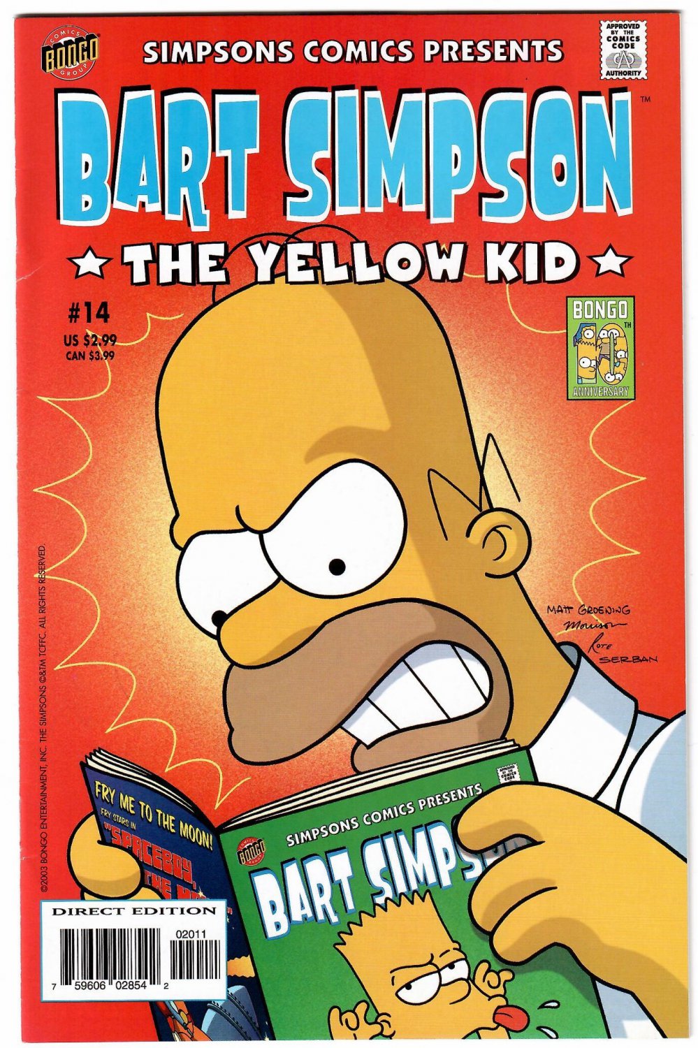 BART SIMPSON THE YELLOW KID Comic Book Issue 14 2003 NEW UNREAD COPY!