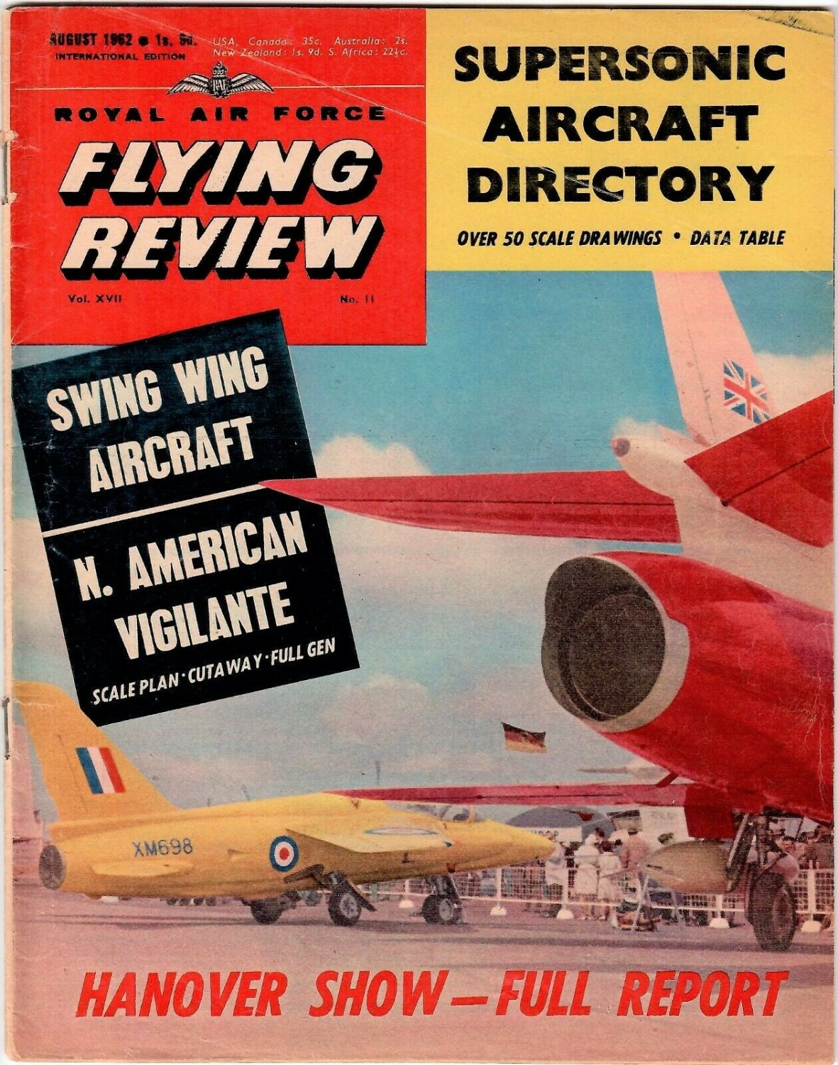 FLYING REVIEW MAGAZINE No. 11 August 1962 Royal Air Force International Edition