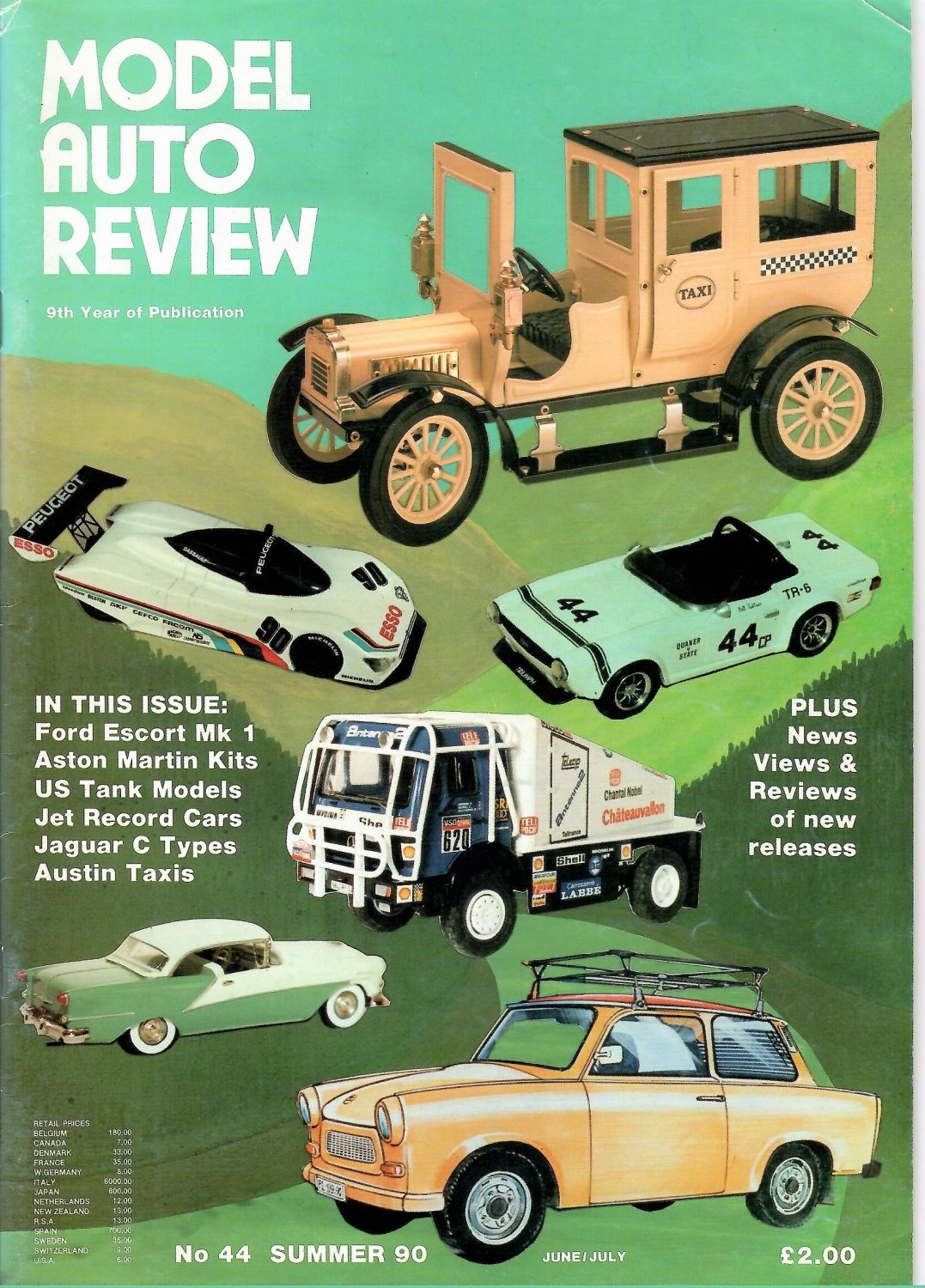 MODEL AUTO REVIEW MAGAZINE No. 44 Summer 1990 TAXIS Diggers ROCKET CARS Escort
