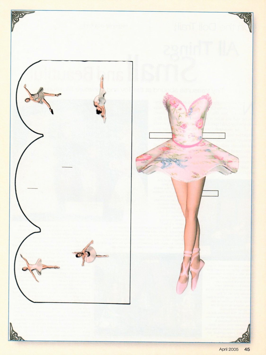 LITTLE BALLERINA Magazine Paper Dolls by Rebecca Baier 2 PAGES UNCUT!
