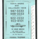 NORTH SHORE AND HOLLYBURN TAXIS Personal Telephone Numbers Directory '60s UNUSED