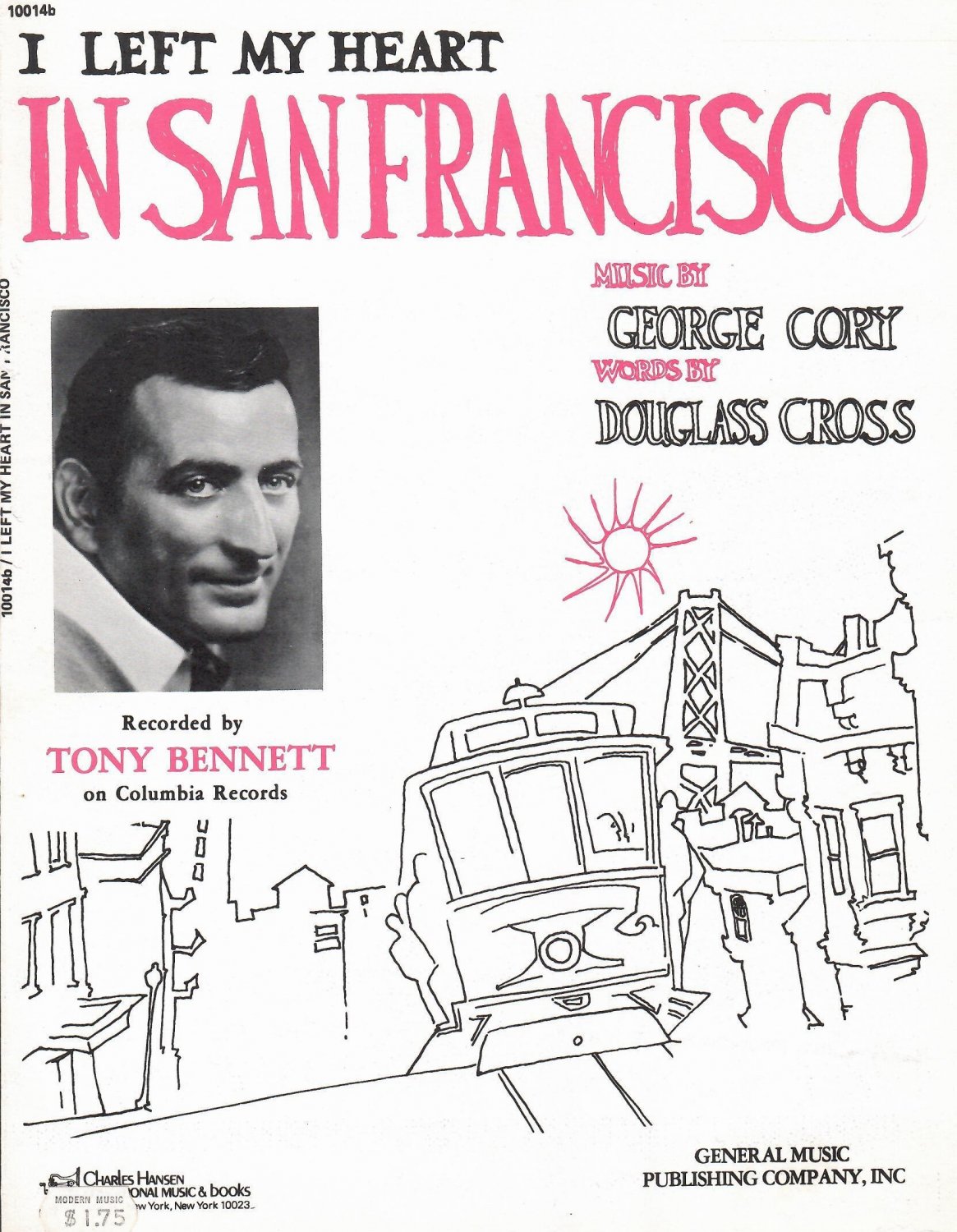 I LEFT MY HEART IN SAN FRANCISCO Sheet Music TONY BENNETT COVER Â© 1954