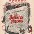 SWANEE Piano Vocal Guitar Sheet Music THE AL JOLSON STORY © 1919 George Gershwin