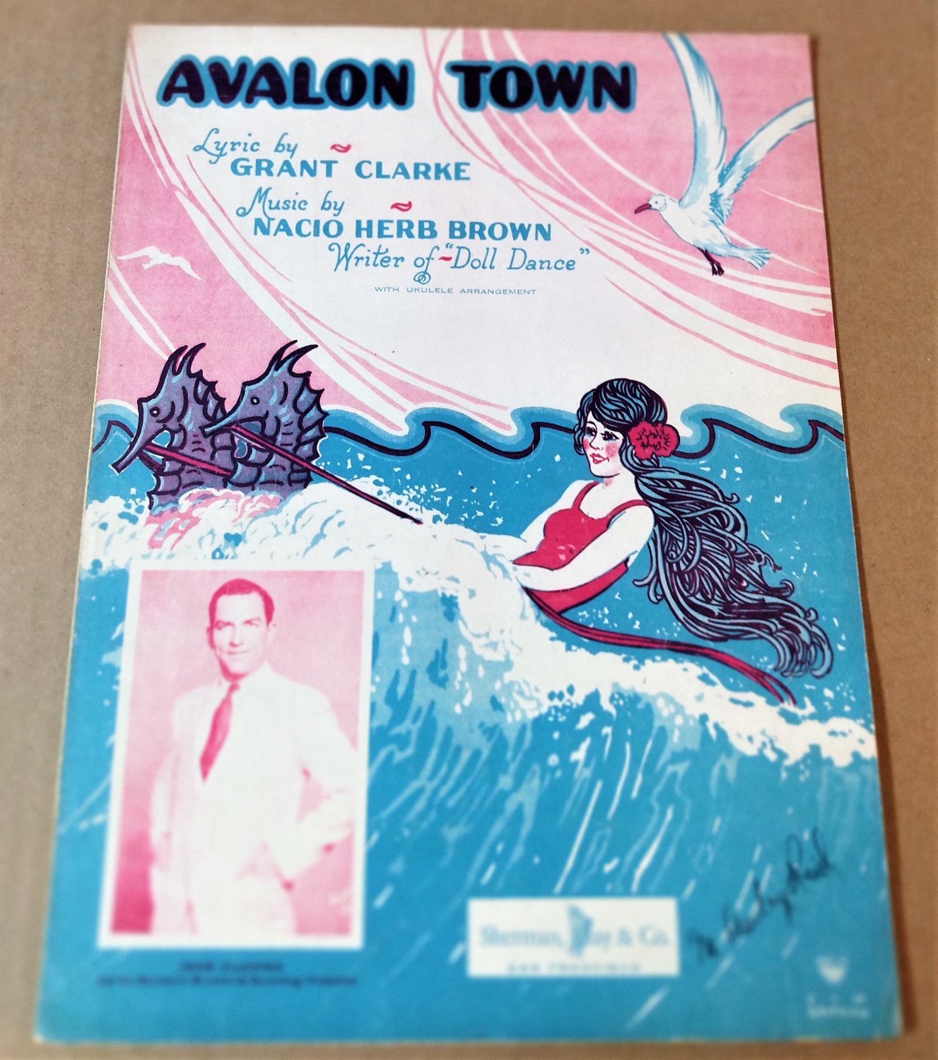 AVALON TOWN Piano Vocal Ukulele Sheet Music JESSE STAFFORD & His Orchestra ©1928