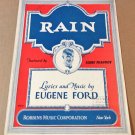 RAIN Piano Vocal Ukulele Sheet Music EDDIE PEABODY © 1927