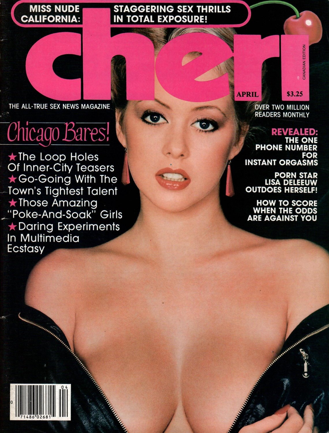 CHERI MAGAZINE April 1982 LISA DELEEUW Miss Nude California CHICAGO BARES