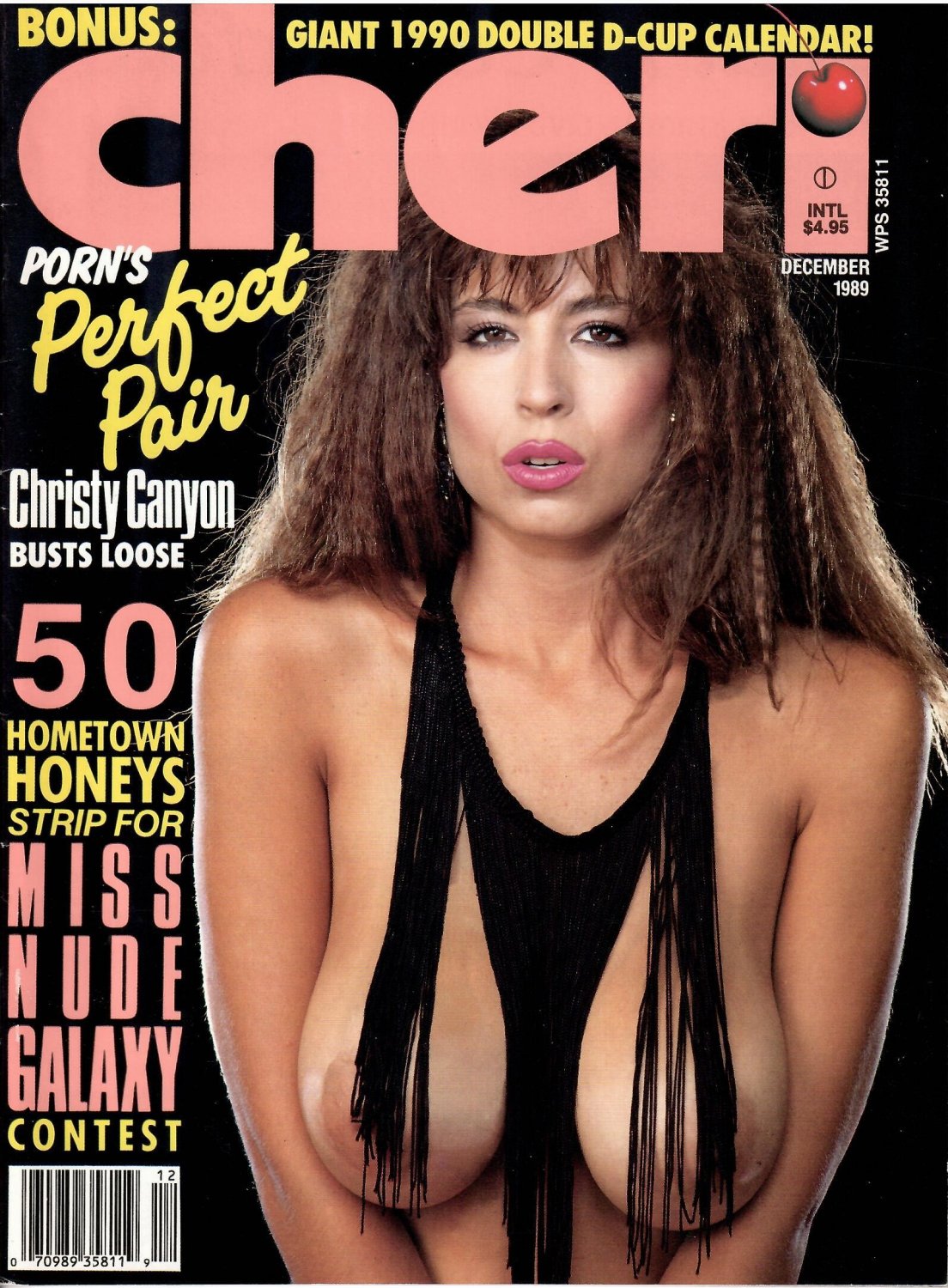 CHERI MAGAZINE December 1989 CHRISTY CANYON w/ Pull-Out 1990 Calendar Poster