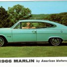 1966 AMERICAN MOTORS RAMBLER MARLIN Unposted Advertising Postcard